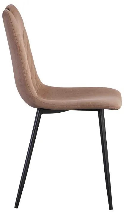 Καρέκλα 003 Fylliana με Μεταλλικά πόδια και Ύφασμα Βελούδο Καφέ 44x54x85 εκ. 4αδα 44x54x85 εκ.