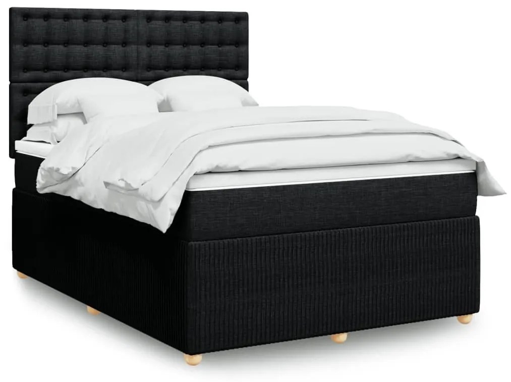 ΚΡΕΒΑΤΙ BOXSPRING ΜΕ ΣΤΡΩΜΑ ΜΑΥΡΟ 160X200 ΕΚ. ΥΦΑΣΜΑΤΙΝΟ 3294423