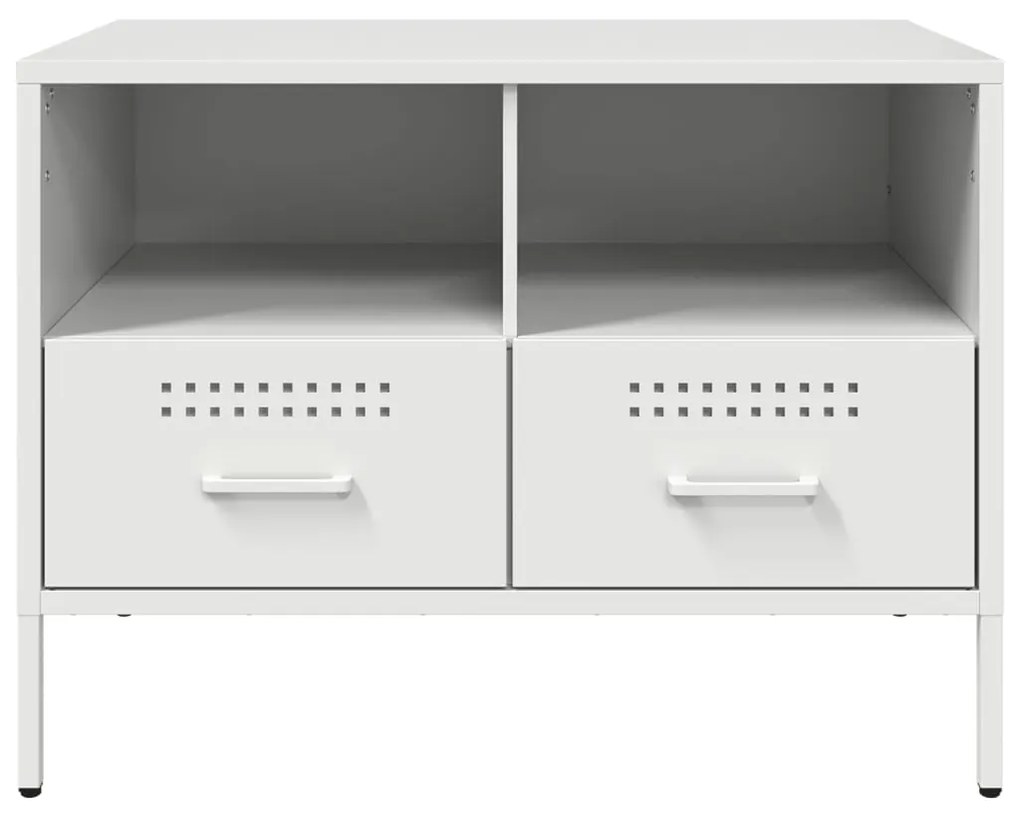 Έπιπλα Τηλεόρασης 2 τεμ. Λευκό 68x39x50,5 εκ. από Χάλυβα 843053