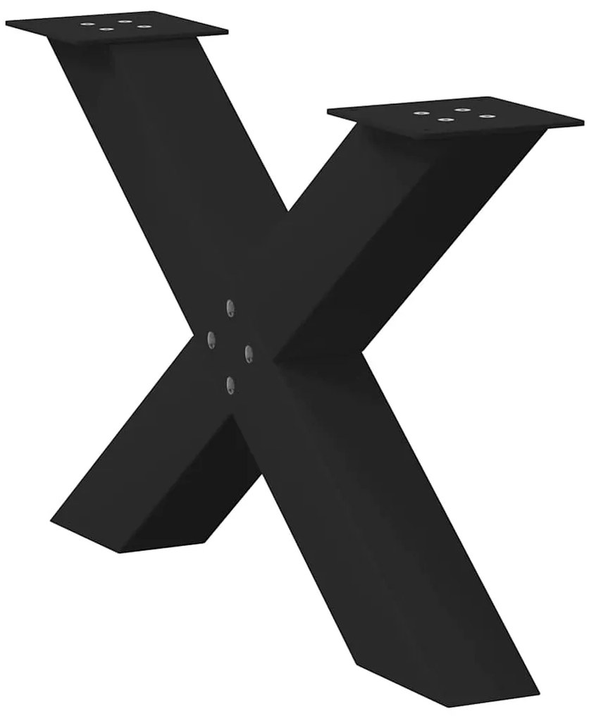 vidaXL Πόδια Τραπεζιού Σαλονιού σε Σχήμα Χ, 2 τεμ. Μαύρο, Ατσάλι 70x(42-43) εκ.