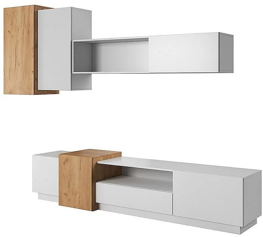 Lh-homefurniture Σύνθεση 3D: Λευκό  + Golden craft   300x180x45cm L36137-3Dw