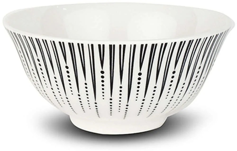 Μπωλ Δημητριακών Iris 10-099-315 Φ15,5x7cm 650ml White-Black Nava Porcelain