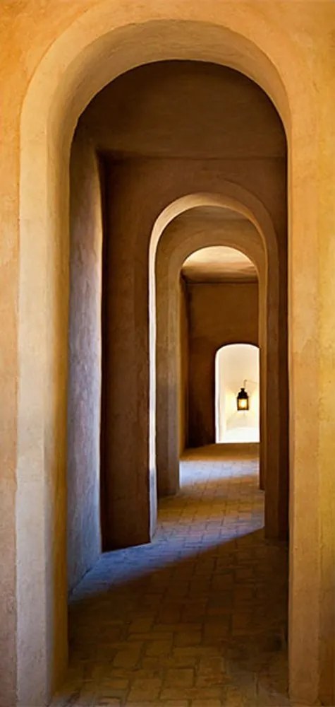 Φωτοταπετσαρία στην πόρτα με το μοτίβο του παλιού μοναστηριού - 100x210