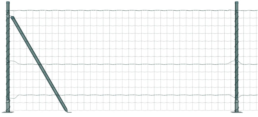 vidaXL Euro Fence με 13 Φλαγγμένα Posts 1x25 μ Γαλβανισμένος Χάλυβας