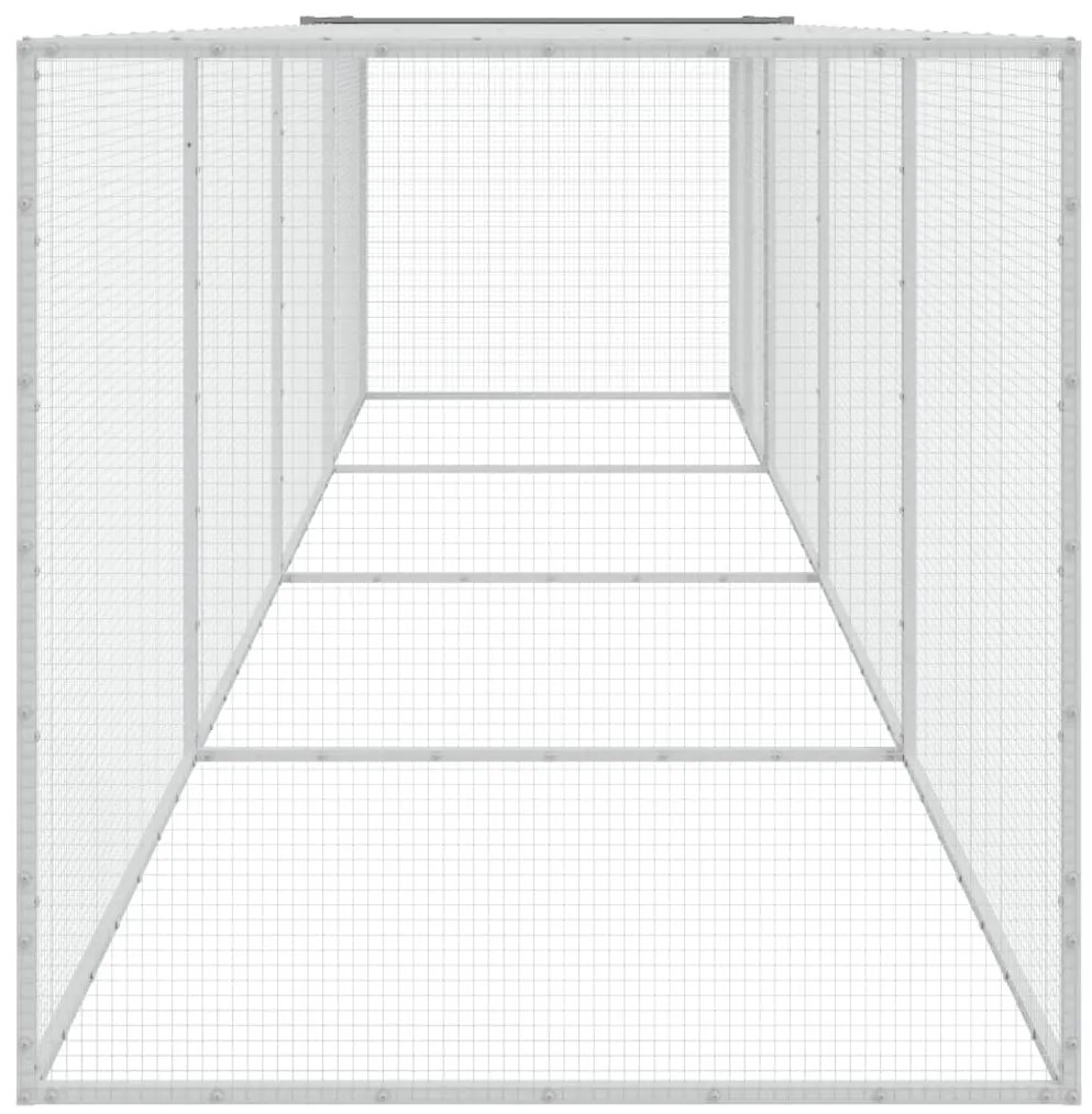 vidaXL Κοτέτσι - Κλουβί με Στέγη Αν. Γκρι 403x98x90 εκ. Γαλβαν. Ατσάλι