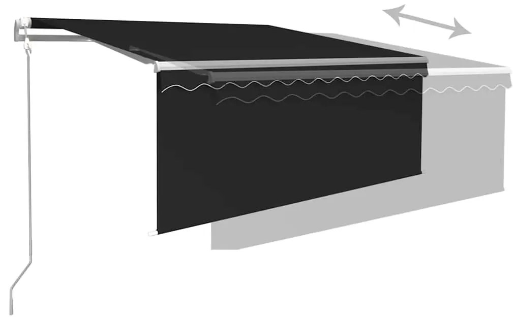 vidaXL Τέντα Συρόμενη Αυτόματη με Σκίαστρο Ανθρακί 3,5 x 2,5 μ.
