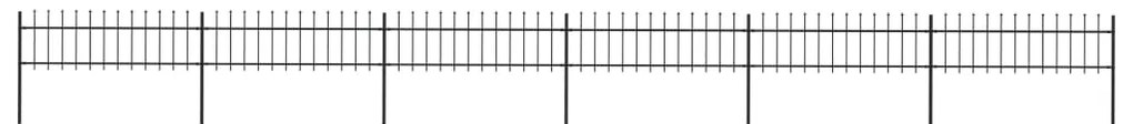 vidaXL Κάγκελα Περίφραξης με Λόγχες Μαύρα 10,2 x 0,6 μ. από Χάλυβα