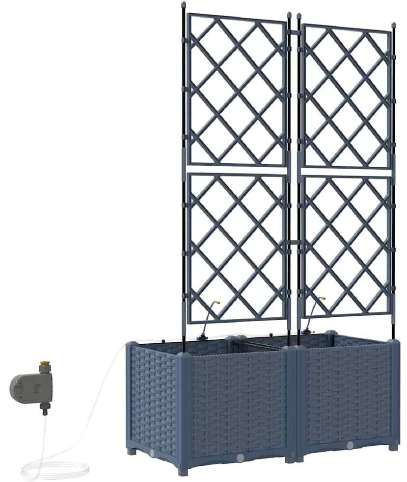 vidaXL Ζαρντινιέρες κήπου Γκρι 80 x 40 x 142 cm Ατσάλι