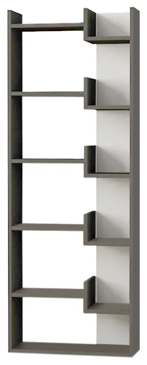 ΒΙΒΛΙΟΘΗΚΗ OPPA MEGAPAP ΧΡΩΜΑ ΑΝΘΡΑΚΙ - ΛΕΥΚΟ 60X22X162ΕΚ.