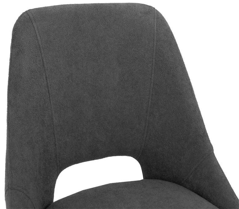 Καρέκλα Initiate ανθρακί μπουκλέ ύφασμα-πόδι μαύρο μέταλλο 48x57x85εκ 2αδα 48x57x85 εκ.