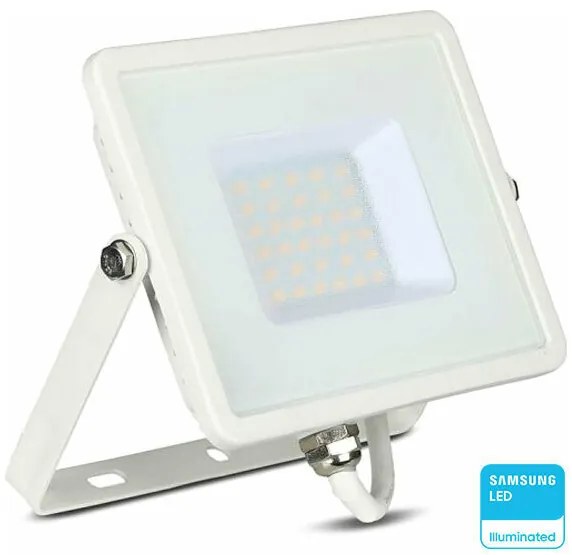 V-TAC Προβολέας LED SMD 30W 2340lm 100° IP65 Samsung Chip G2 Άσπρο Σώμα Φυσικό Λευκό 21404