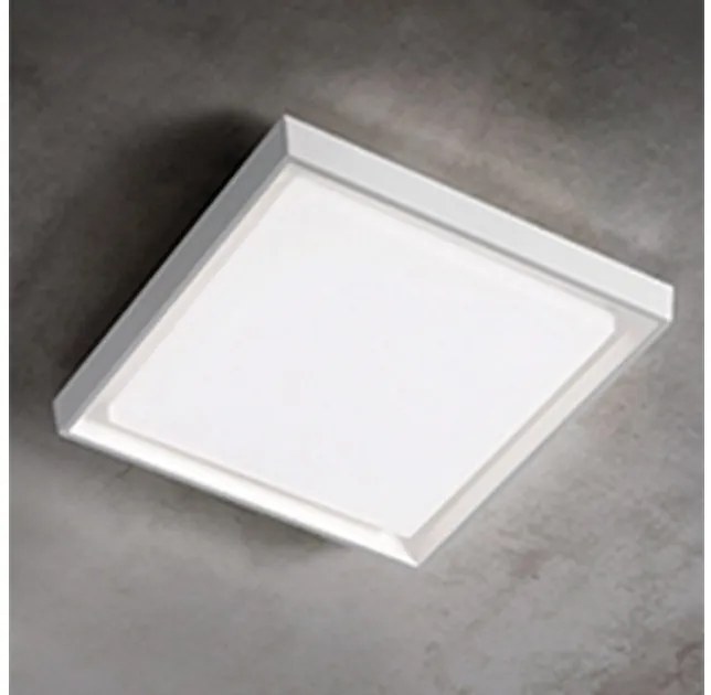 Πλαφονιέρα Φωτιστικό Οροφής Τετράγωνο LED 30W IP54 3000K Alu Zafferano-LD0137B3-Λευκό LD0137B3