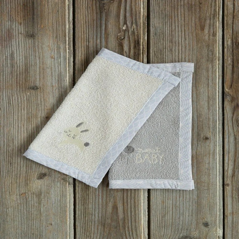 Πετσέτες Βρεφικές Sweet Baby (Σετ 2τμχ) Grey-Beige Nima Σετ Πετσέτες 30x30cm 100% Cotton