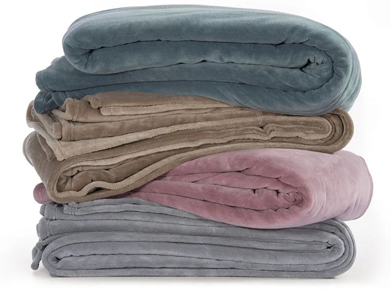 Κουβέρτα Fleece Μονή Cosy Dusty Blue 160x220 - Nef-Nef Homeware