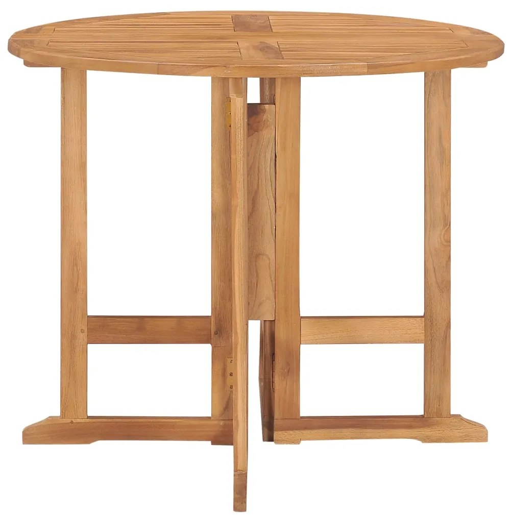 vidaXL Σετ Τραπεζαρίας Εξ. Χώρου Πτυσσόμενο 5 τεμ. από Μασίφ Ξύλο Teak