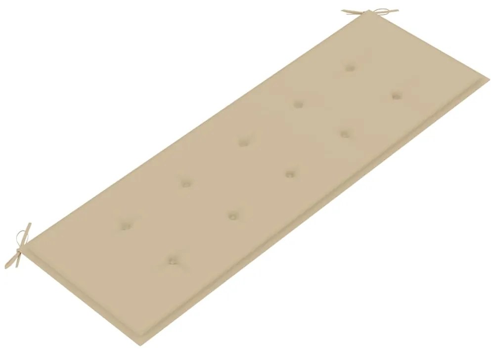 vidaXL Παγκάκι Κήπου Στοιβαζόμενο 159 εκ. Μασίφ Ξύλο Teak & Μαξιλάρι