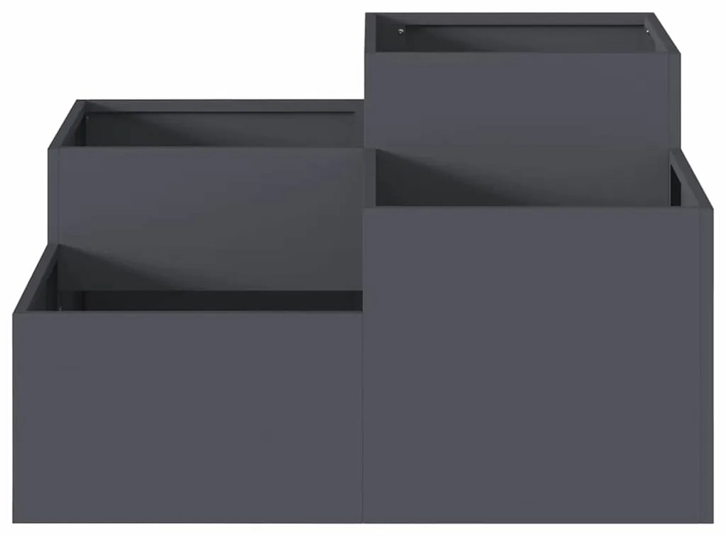 vidaXL Γλάστρα Κήπου Ανθρακί 80 x 80 x 48 εκ. Ατσάλι