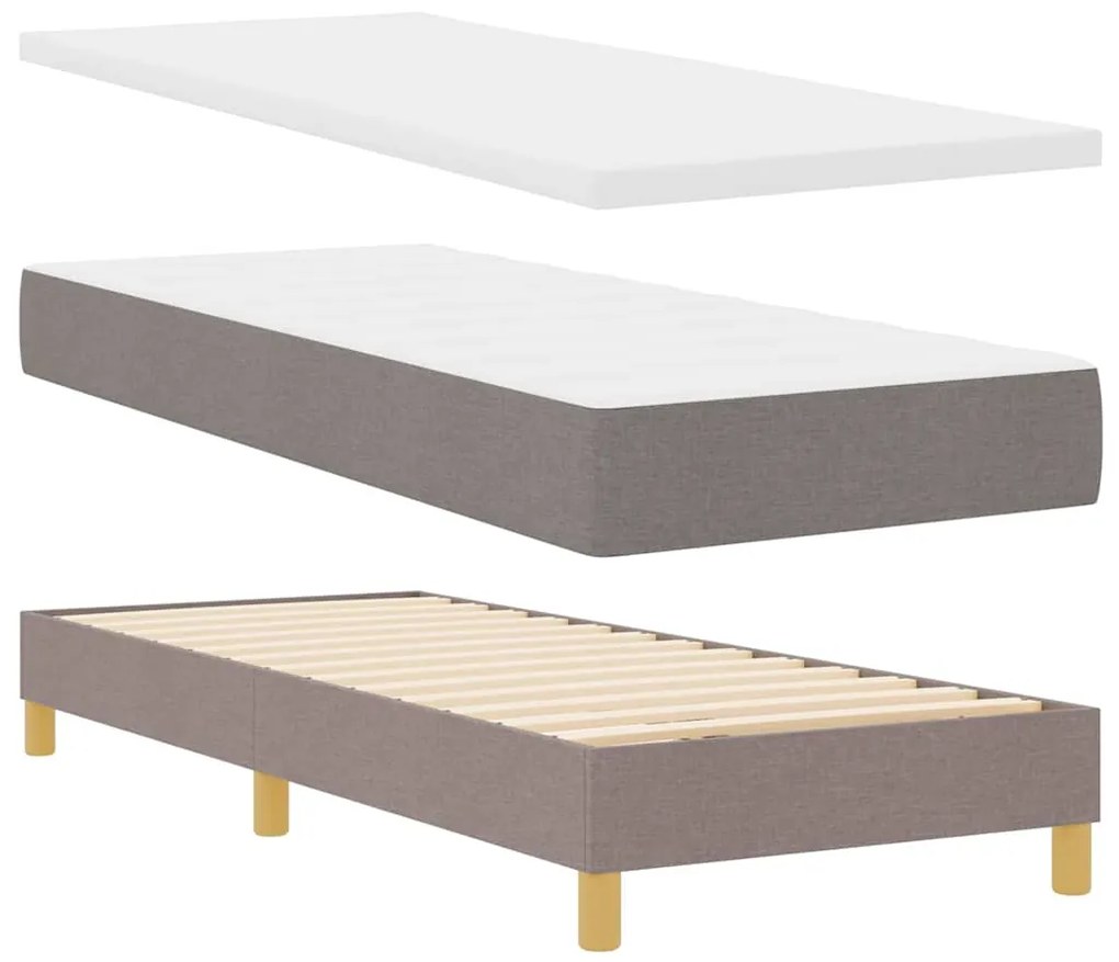 vidaXL Κρεβάτι box spring με στρώμα με στρώμα Taupe 80 x 200 cm ύφασμα