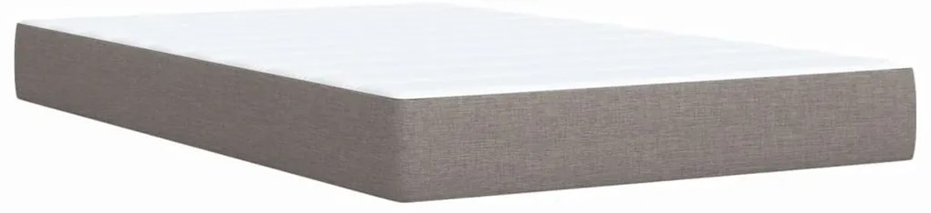 Κρεβάτι Boxspring με Στρώμα Taupe 120x190 εκ. Υφασμάτινο - Μπεζ-Γκρι
