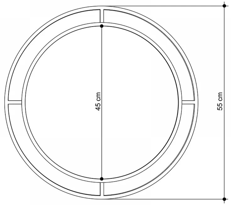 Καθρέφτης τοίχου Merlin Megapap χρώμα μαύρο 57x2x57εκ.