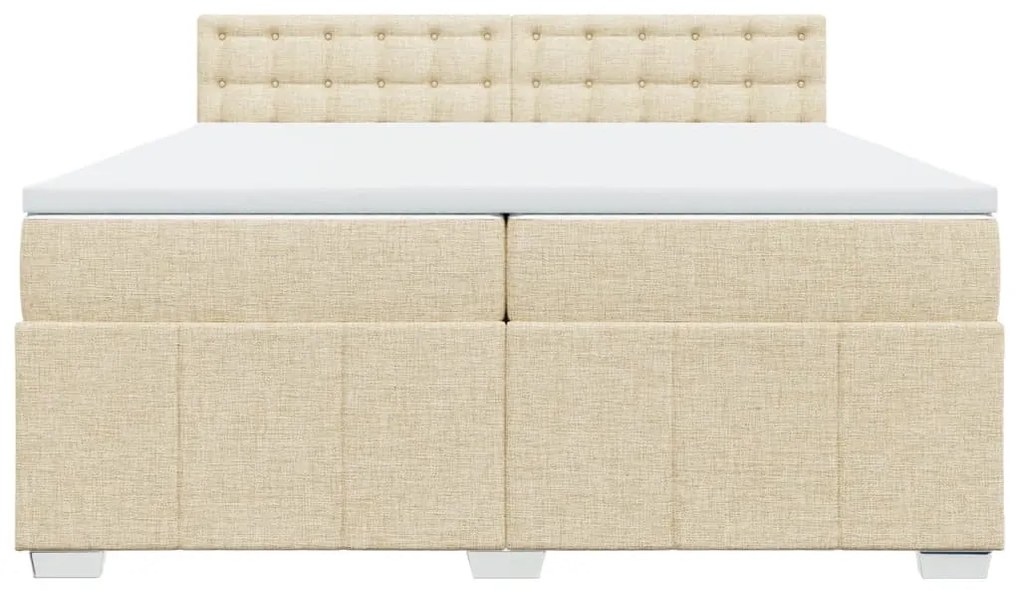 ΚΡΕΒΑΤΙ BOXSPRING ΜΕ ΣΤΡΩΜΑ ΚΡΕΜ 200X200 ΕΚ. ΥΦΑΣΜΑΤΙΝΟ 3287194