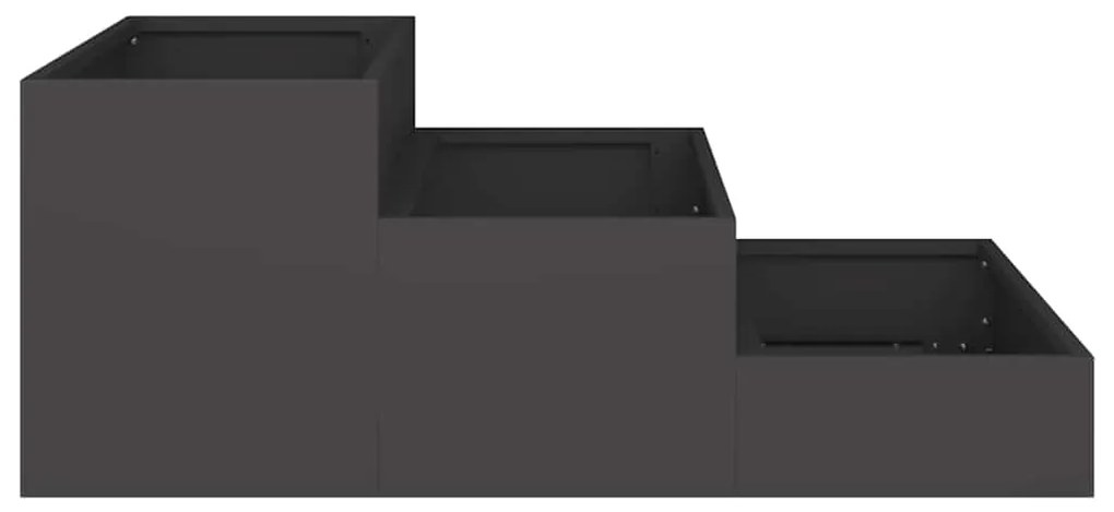 vidaXL Γλάστρα Κήπου Μαύρο 90 x 90 x 35 εκ Ατσάλι