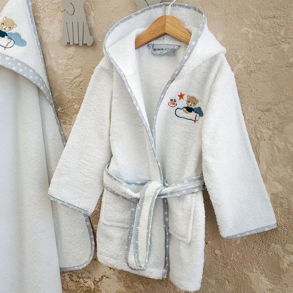 Βρεφικό Μπουρνούζι Nima Baby Nighty Night Λευκό Νο1-2