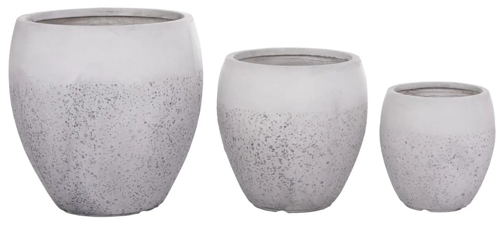 Σετ 3 τεμ. Γλάστρες GARDENER C4718 Fiberclay Λευκό Φ55x54,5Υ εκ. 55x55x54.5 εκ.