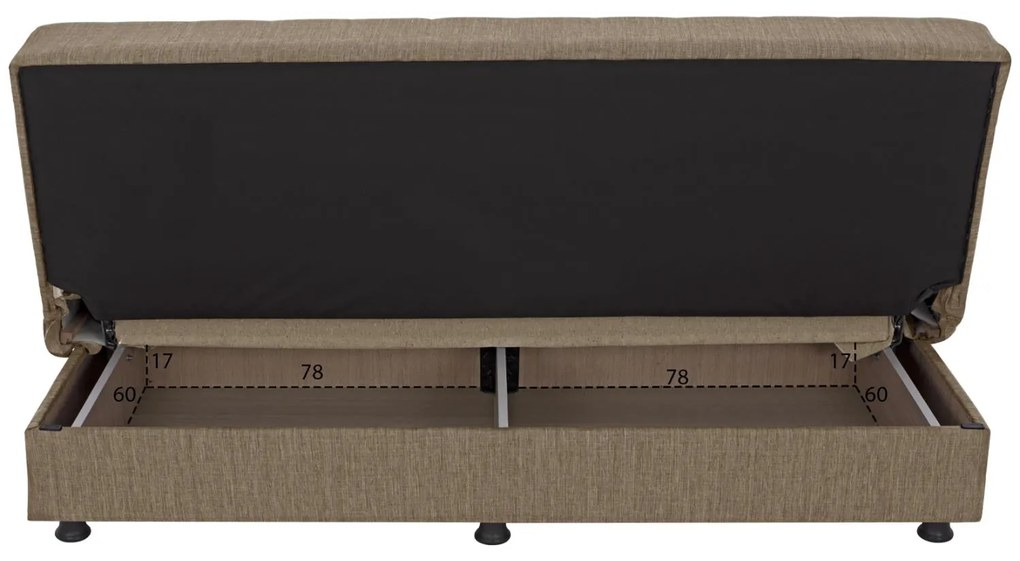 Καναπές - Κρεβάτι Andri 3θέσιος Καφέ 180x72x77Υ εκ. 180x72x77 εκ.