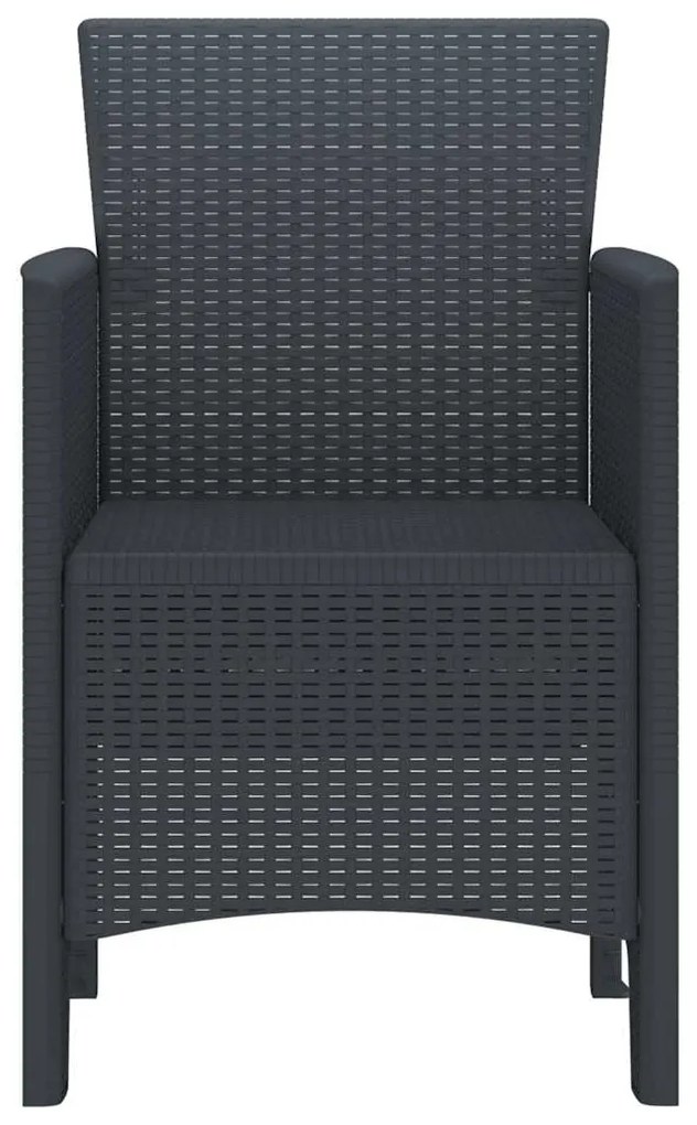 vidaXL Καρέκλα Κήπου 2 pcs Ανθρακί 53 x 49 x 85 εκ. PP