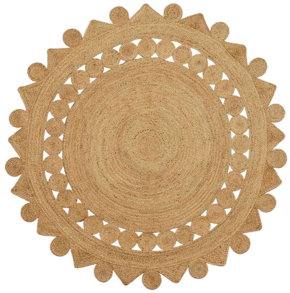 vidaXL Χαλί Καφέ Ø 210 cm Γιούτα