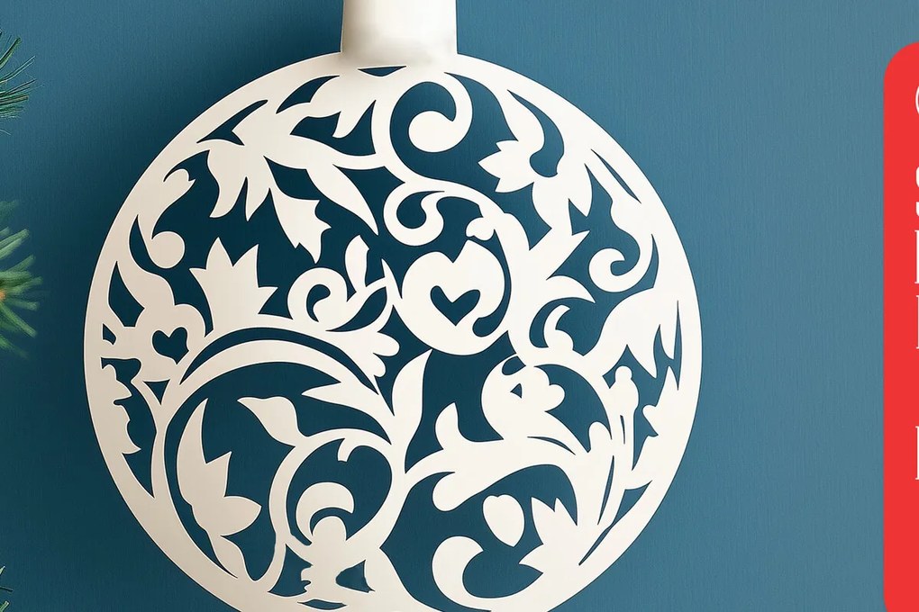 Intra απο ξύλο plywood 3mm-4mm πάχος – Χριστουγεννιάτικη κρεμαστή διακόσμηση με χαρτί Δίασταση  20x20 cm INTRAFABR-107232930