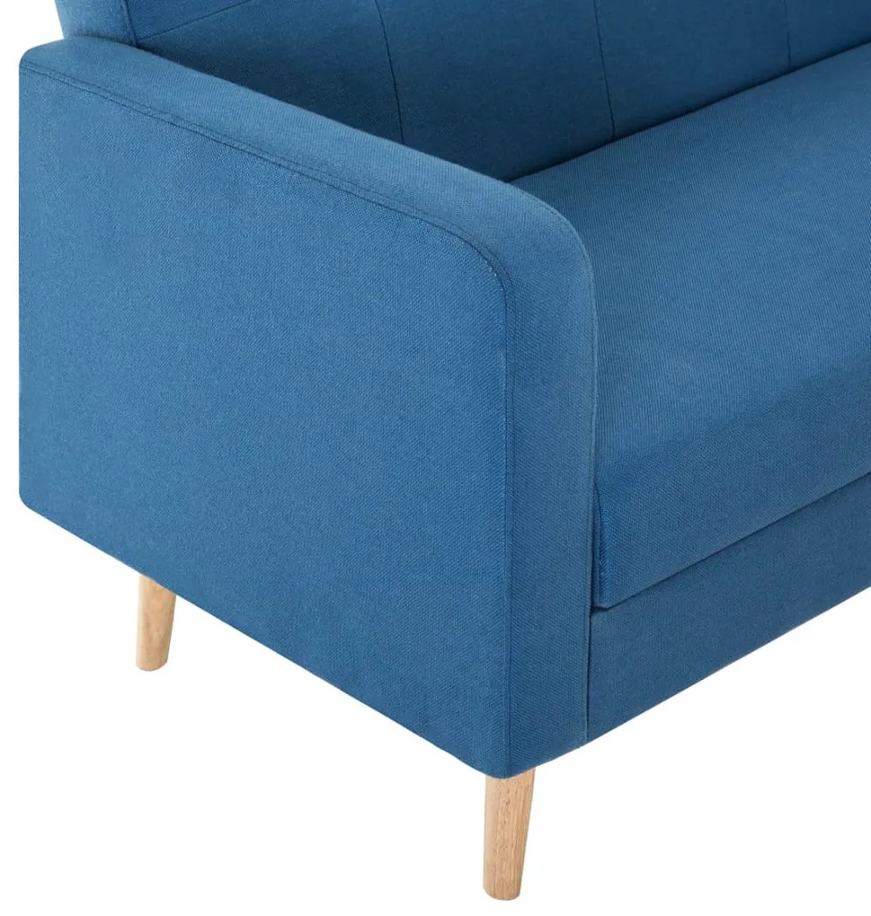 vidaXL Καναπές Μπλε Υφασμάτινος