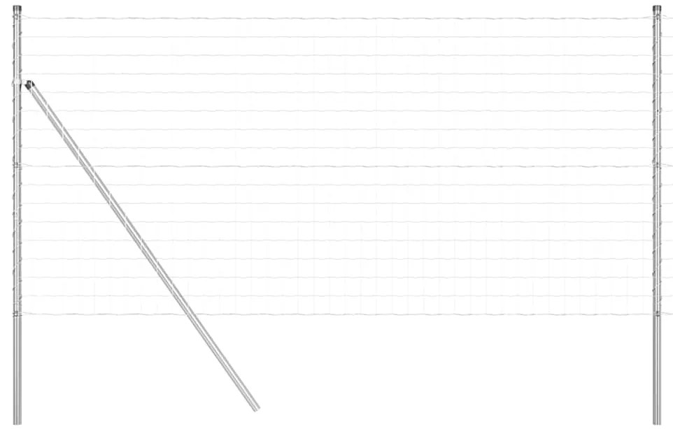 vidaXL Φράχτης με Στήλες. Ασημί 1.2 x 25 m Ατσάλι