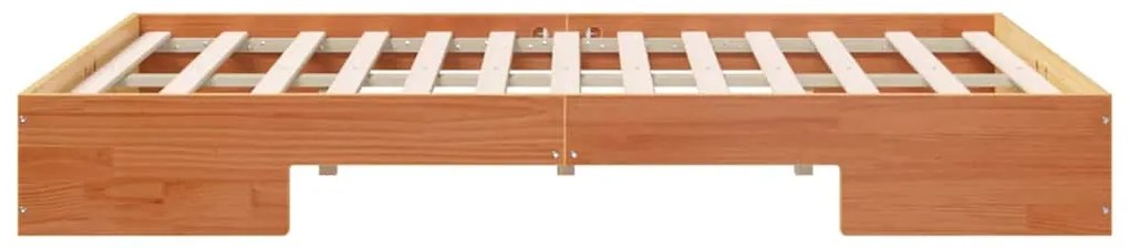 vidaXL Κρεβάτι δαπέδου Καφέ 120 x 190 cm Μασίφ ξύλο πεύκου