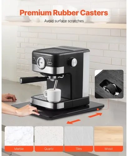 VEVOR Appliance Slider 16 x 12 in Sliding Tray for Coffee Maker Black