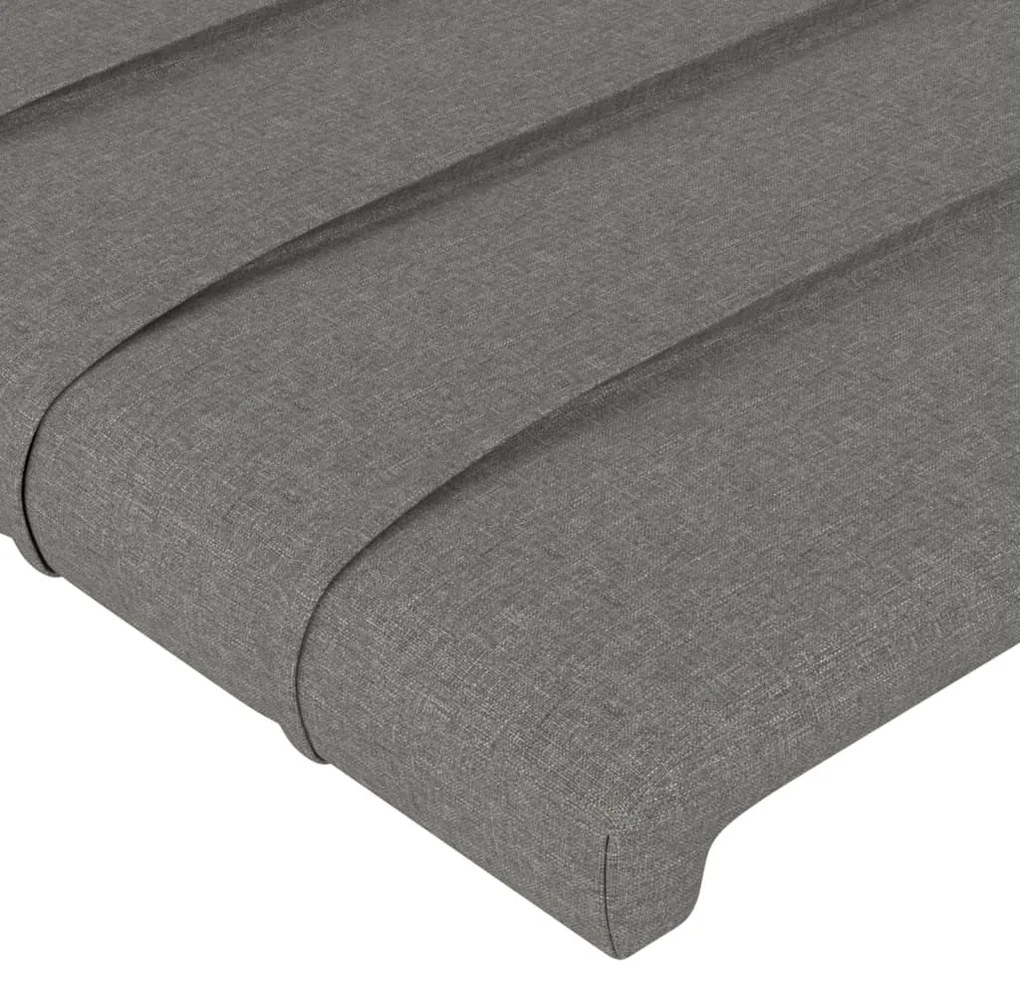 Κεφαλάρι με Πτερύγια Σκούρο Γκρι 203x16x118/128 εκ. Υφασμάτινο 3119743