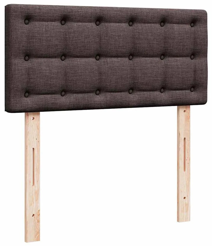 Οθωμανικό κρεβάτι με στρώμα σκούρο καφέ 90x190cm ύφασμα 3311590