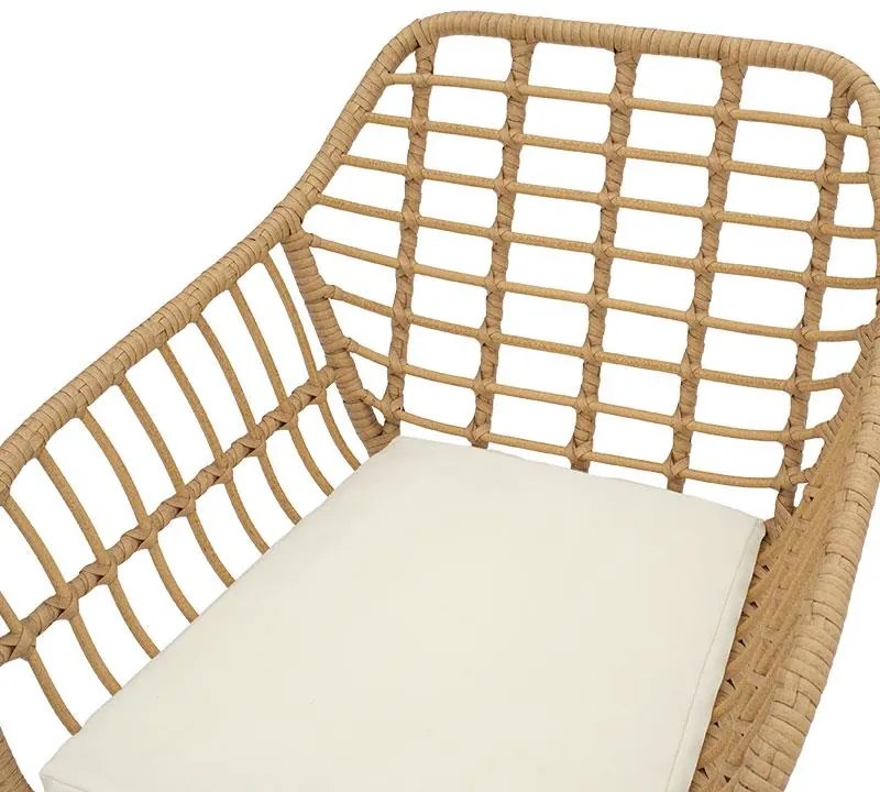 Καρέκλα - Πολυθρόνα Naoki μαύρο μέταλλο-φυσικό pe 59x57x81 εκ.