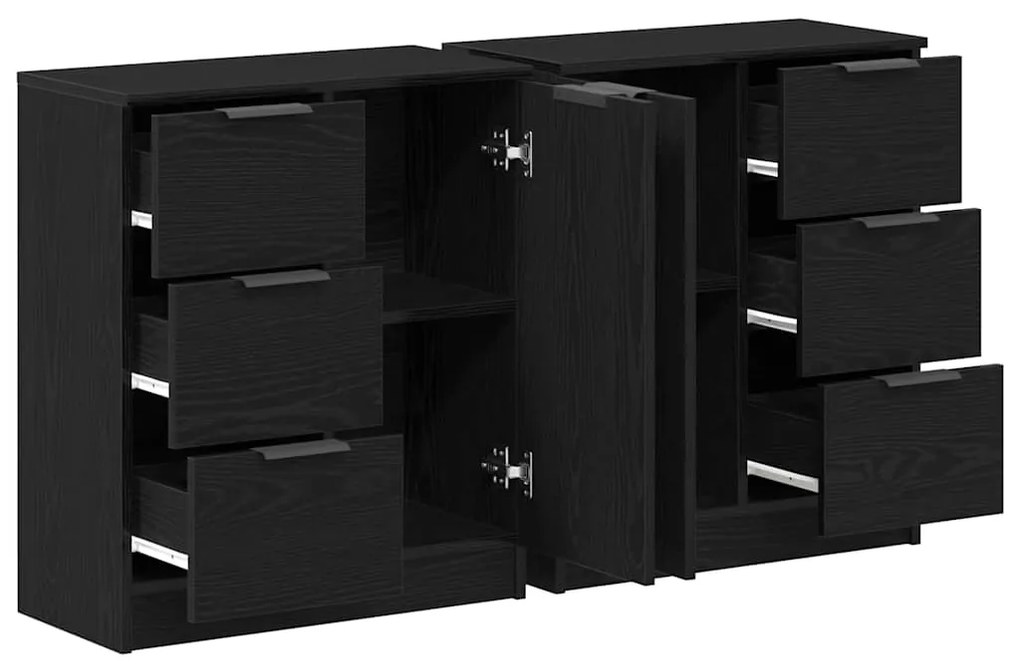 vidaXL Μπουφές Μαύρη Οξυά 180 x 30 x 70 εκ Επεξεργασμένο ξύλο