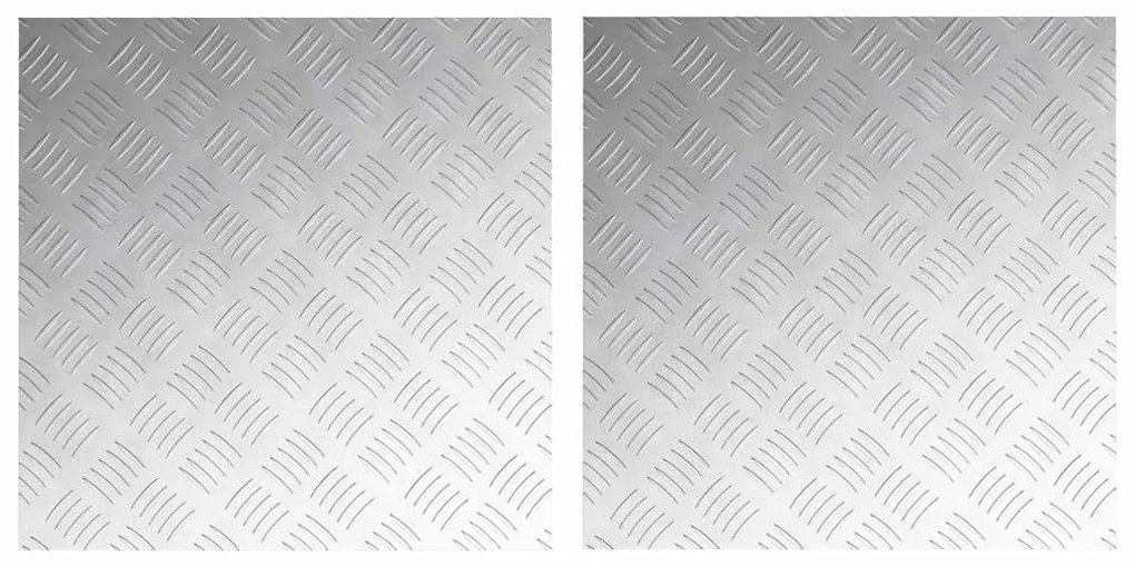 vidaXL Επιφάνειες Καρό 2 pcs Ασημί 50 x 50 cm Αλουμίνιο