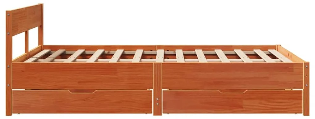 vidaXL Σκελετός Κρεβ. Χωρίς Στρώμα Καφέ Κεριού 120x200 εκ Μασίφ Πεύκο