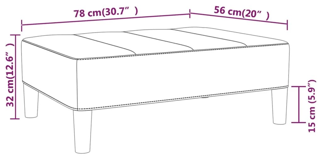 vidaXL Υποπόδιο Ανοιχτό Πράσινο 78 x 56 x 32 εκ. Βελούδινο