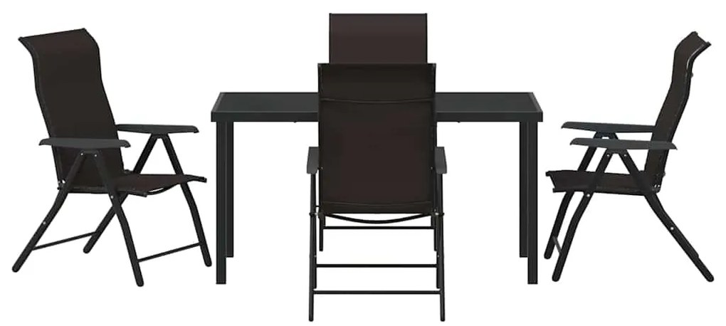 vidaXL Σέτ φαγητού για κήπο 5 pcs Μαύρος καφές
