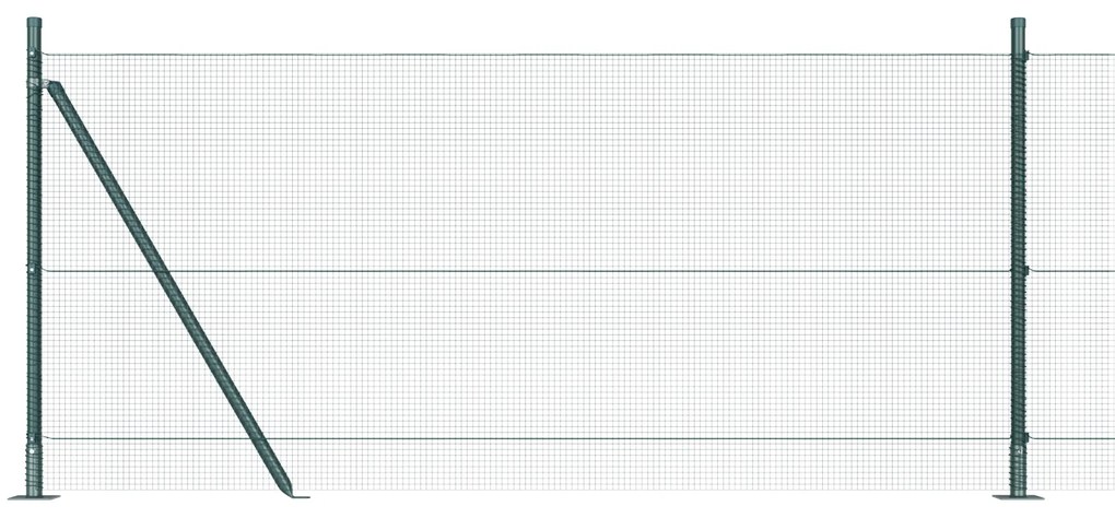 vidaXL Συρματόπλεγμα με 7 Στυλούς Πράσινο 0.8x10 μ Μέταλλο