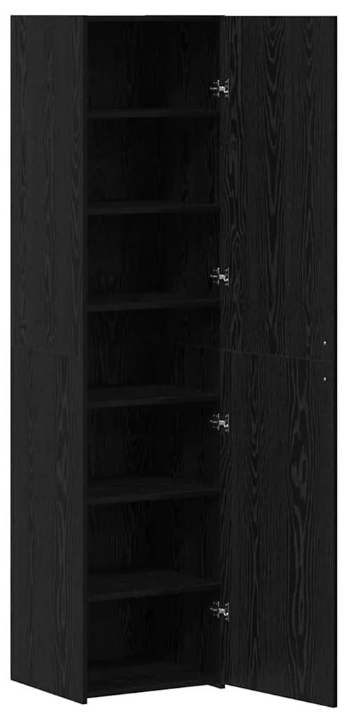 vidaXL Highboard Μαύρη δρυς 45 x 42.5 x 185 εκ. Επεξεργασμένο ξύλο