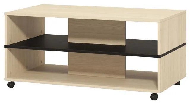 Τραπεζάκι σαλονιού SAVIO σε Light Port Oak - Μαύρο 101x55x48εκ. 101x55x48 εκ.