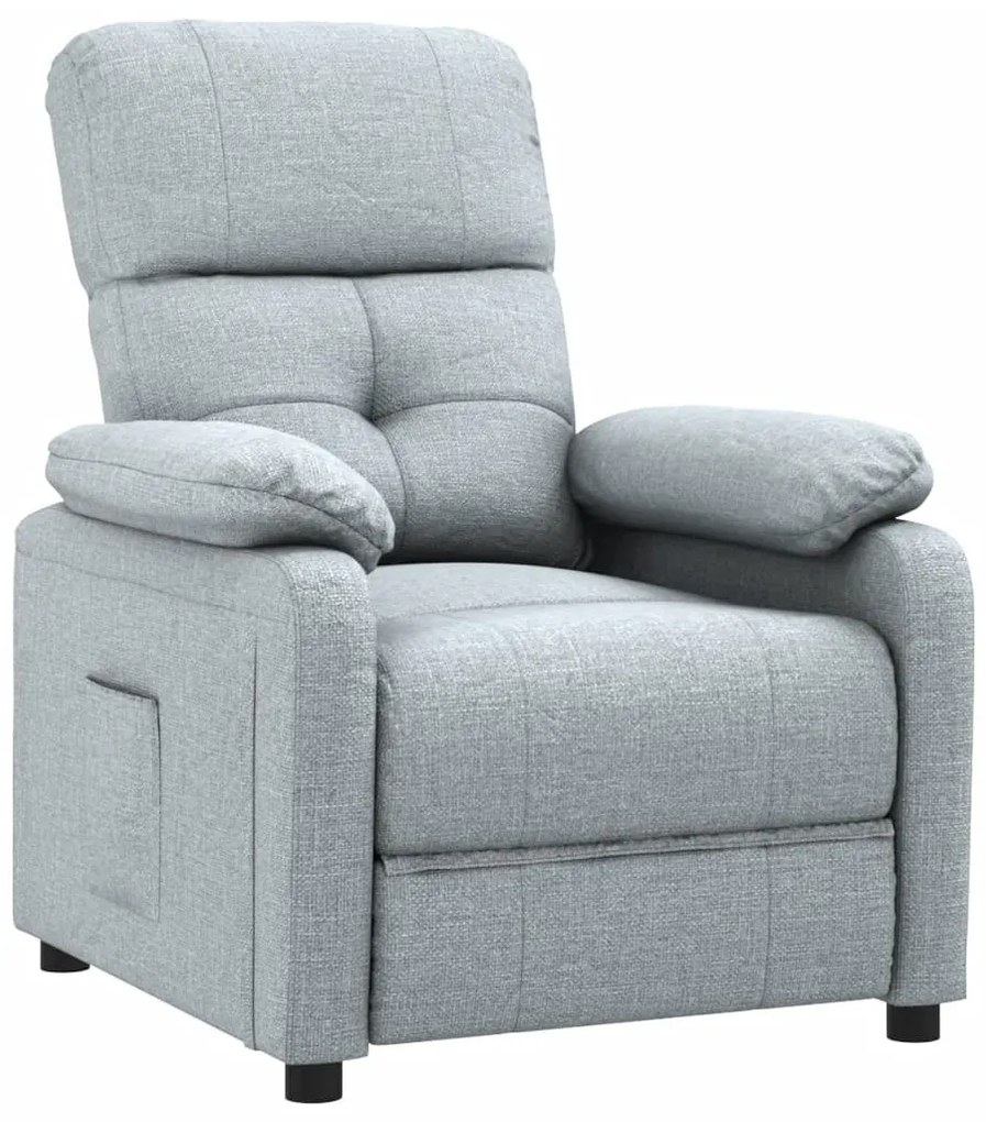 vidaXL Πολυθρόνα Ανακλινόμενη Ανοιχτό Γκρι Υφασμάτινη