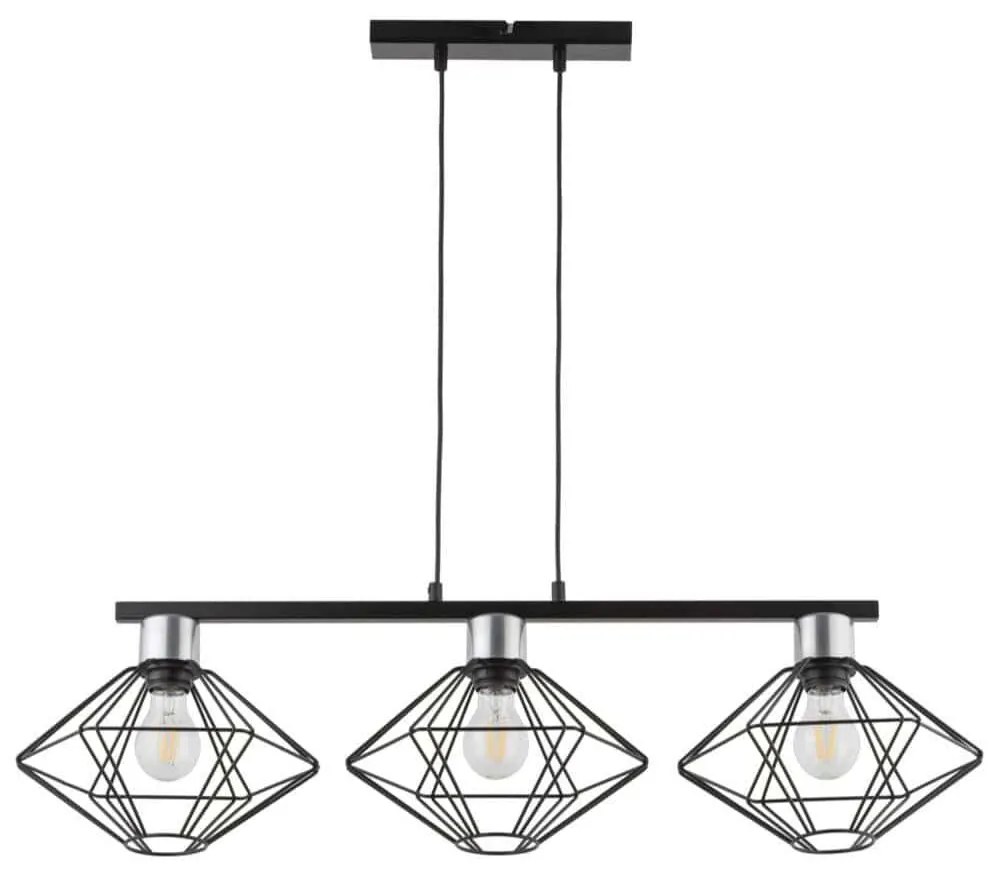 Φωτιστικό Οροφής-Ράγα Vario 3 40560 28x87x80cm 3xE27 60W Black-Silver Sigma Lighting