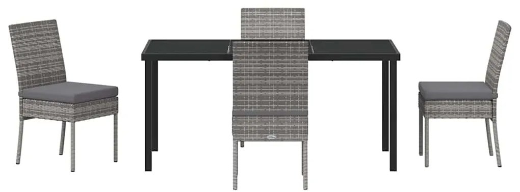 vidaXL Σέτ φαγητού για κήπο 5 pcs Γκρι Χάλυβας με επίστρωση πούδρας